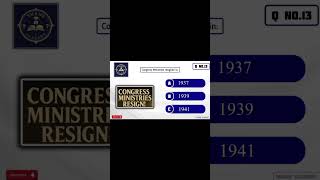 Congress Ministries Resigned in 1939 | Pakistan Studies MCQs 🇵🇰 | Shano Academy