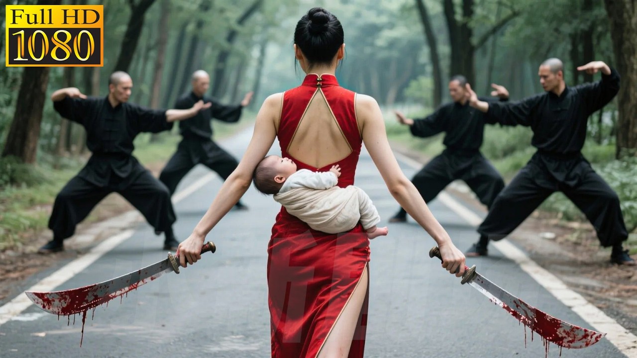 Кунг-фу фильм: Женщина с ребёнком — сильнейшая боец, мгновенно убивает всех хулиганов!