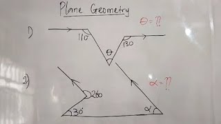 Plane Geometry. Finding a missing angle in a given plane.