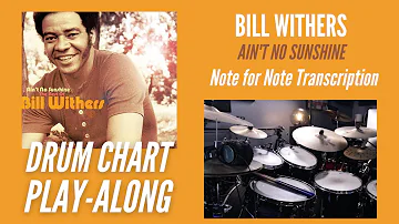 Bill Withers | Ain't No Sunshine Drum Chart/Transcription Play-along