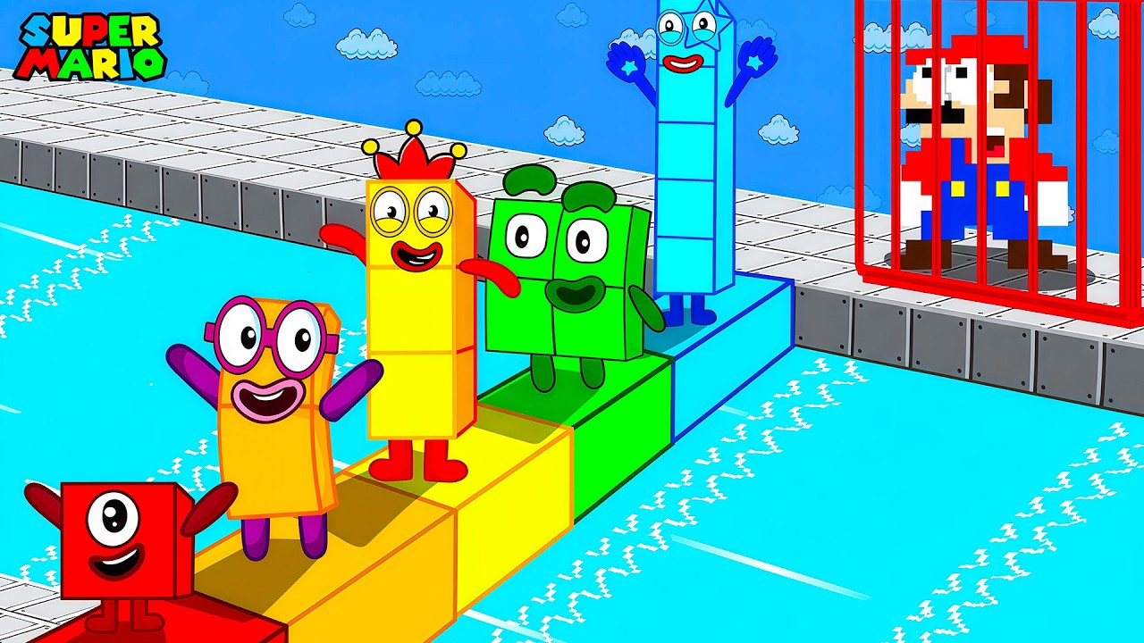 Super Mario vs Numberblocks In The Deadly Pattem Maze Lavel Up | Game Animation