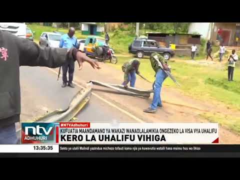 Maandamano Emuhaya Vihiga Yatatiza Usafiri Katika Barabara Kuu Ya Ebuyangu Kisumu