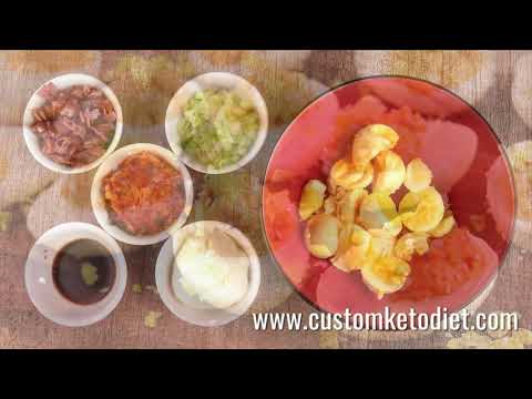 Bacon and Kimchi Deviled Eggs- Keto Diet Recipes- Ketogenic Diet Recipes- Custom Keto Diet Recipes