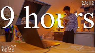 LIVE | 10-HOUR study with me in Paris📚⛈️ rain sounds & pomodoro timer 60 & 10