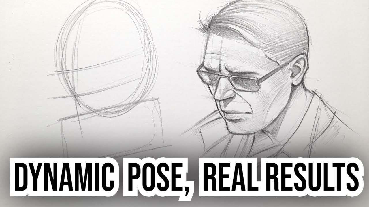 Face Sketching : Master Dynamic Facial Pose Drawing Tutorial | Male Face Drawing With Basics
