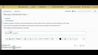 How to post an answer in the D2L discussion board