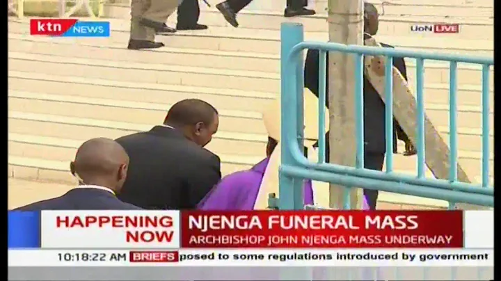 President Uhuru arrives at the late Archbishop Njenga's  funeral mass