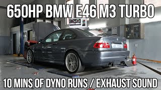 Boosted 650HP BMW E46 M3 Turbo - 10 Minutes Of Dyno Runs