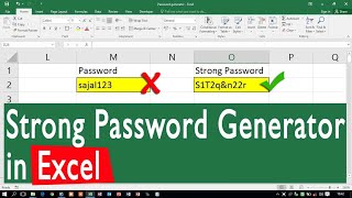 Super Strong Password Generator In excel using easy formulas screenshot 1