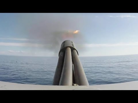 분당 4천여발을 발사하는 미 해군의 근접방어무기(CIWS)체계 &amp;#39;팰링스&amp;#39;,  미 해군 <strong>이지스</strong> 구축함 &amp;#39;로스&amp;#39;함의 항공기 견인표적 &amp;#39;팰링스&amp;#39; 실사격 훈련 <strong>영상</strong>