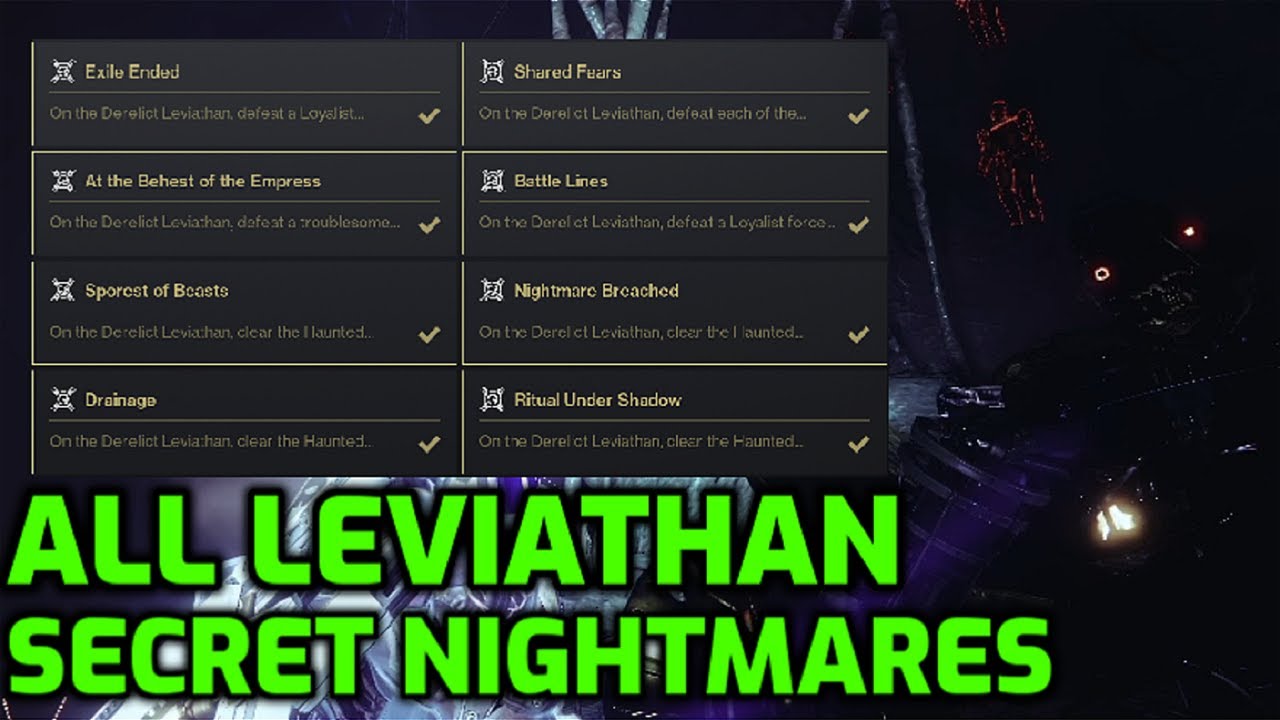 GUIDE All Secret Nightmares & Leviathan Event HVT's locations Destiny