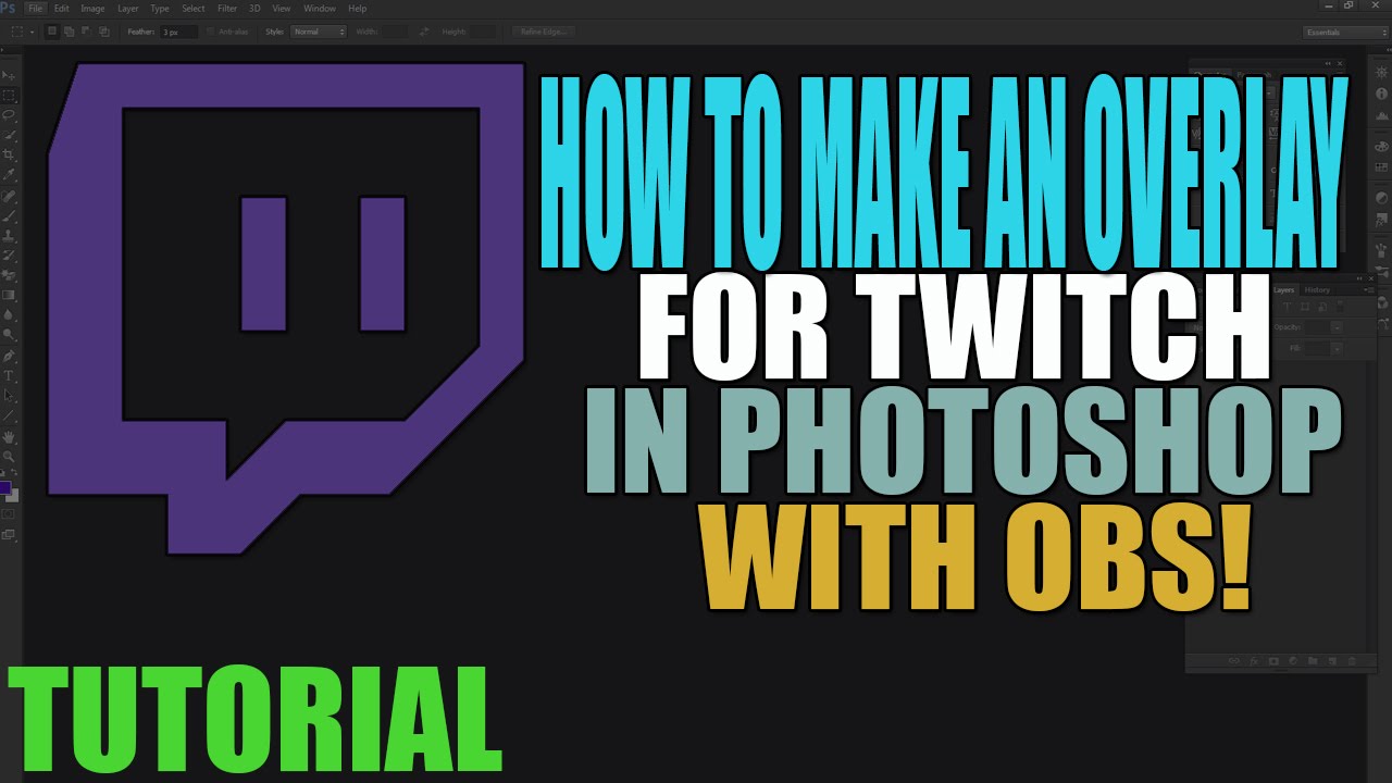 How To Make A Stream Overlay For Twitch Using Photoshop W Obs Youtube