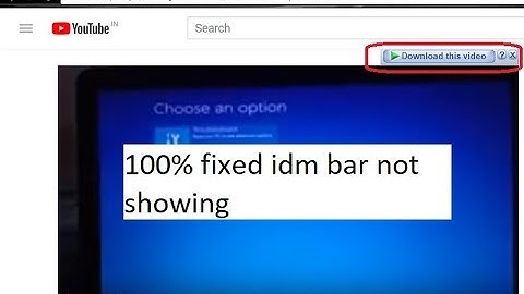 idm not showing on chrome and Youtube videos.