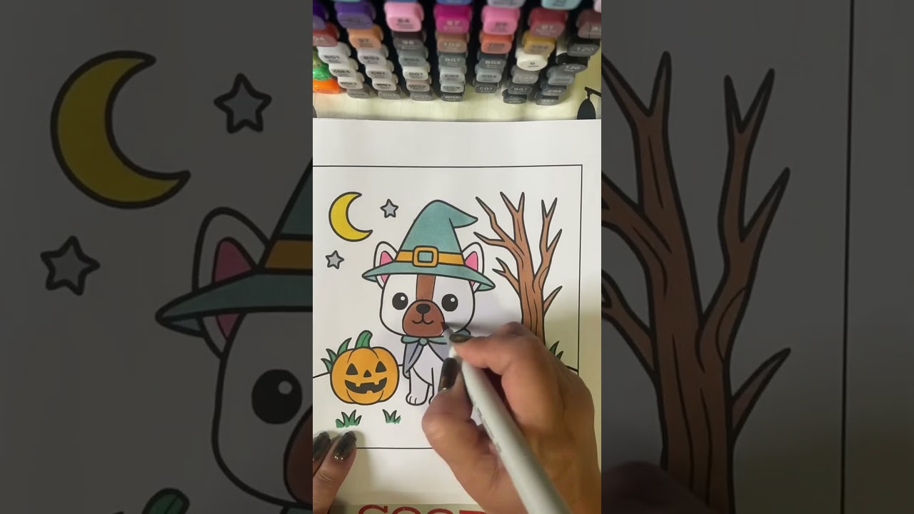 Coloring a Cozy Halloween Page | Soft & Relaxing Marker Moment