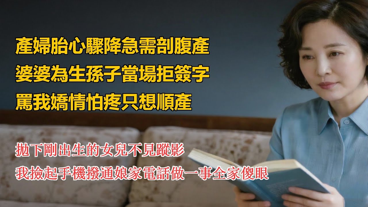產婦胎心驟降急需剖腹產，婆婆為生孫子當場拒簽字，罵我嬌情怕疼只想順產，拋下剛出生的女兒不見蹤影，我撿起手機撥通娘家電話做一事全家傻眼
