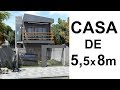 CASA PEQUENA DE 5,5 x 8 metros - 2 QUARTOS