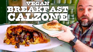 Incredible Vegan Chipotle Chorizo Breakfast Calzone - Using Leftovers - Making a Meal out of It #1