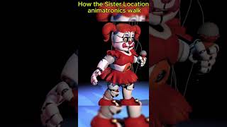 How all the Sister Location animatronics walk #fnaf #subscribe