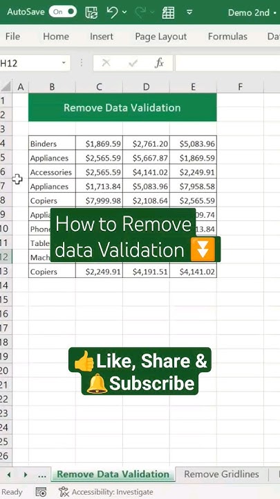 How to Remove Data Validation in MS Excel. @KTAnalytics - YouTube
