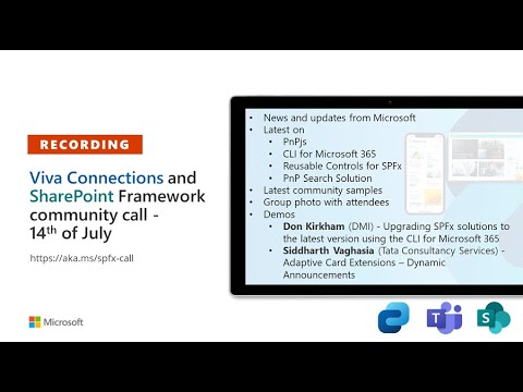 Viva Connections & SharePoint Framework Community call – 14th of July, 2022