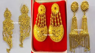 Latest Party wear Light weight Gold earring designs jhumka jhumki chandbali earstuds hoop earrings