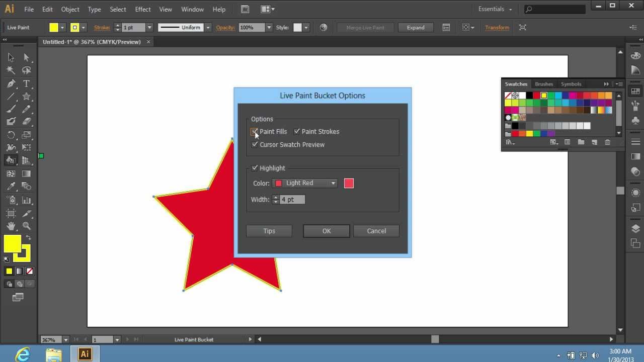 How To Use Adobe Illustrator Cs6 Live Paint Youtube