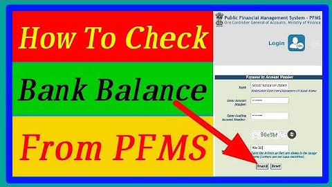 How to check bank balance from pfms