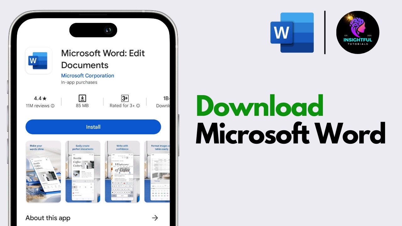 Как скачать Microsoft Word на мобильное устройство (2024) | Установить приложение Microsoft Word