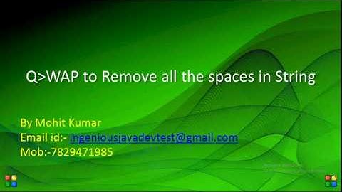 Important Interview question WAP to replace all space in String