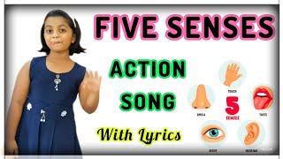ACTION SONG | FIVE SENSES | Poem | Song with lyrics |Rhymes | For Kids and Children |English |