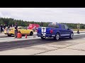 Ford Mustang GT 5.0 vs Shelby F-150 Super Snake 5.0 1/4 mile drag race
