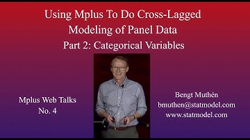 Using Mplus To Do Cross-Lagged Modeling of Panel Data: Introduction