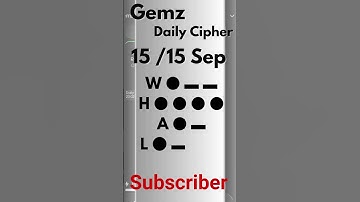 Gemz Daily Cipher Morse Code 15 -16 September 2024 | Unlock Today’s Code & Rewards!  #gemzdailycode