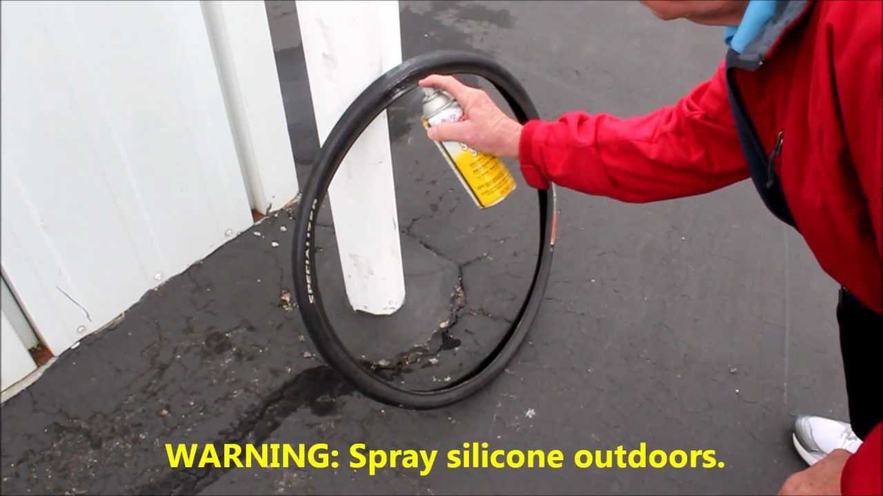 Spray bicycle tire with silicone YouTube