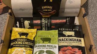 Seriously Pig Snacking Box Review - Sausage Crisps, Salami, Air Dried Ham, Snacking Pickles & Cheese