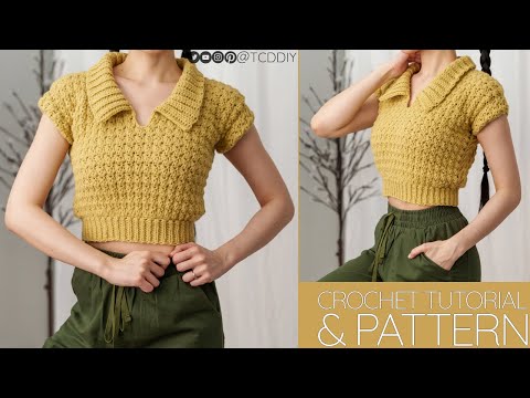 How to Crochet: Short Sleeve Collared Top | Pattern & Tutorial DIY