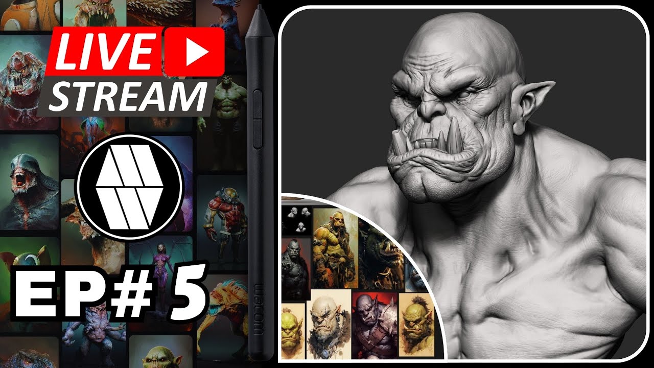 🔴LIVE - ZBrush Sculpting Live Stream - #EP5 - YouTube