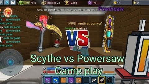 Scythe Vs Powersaw Gameplay Build And Shoot (Blockman Go)