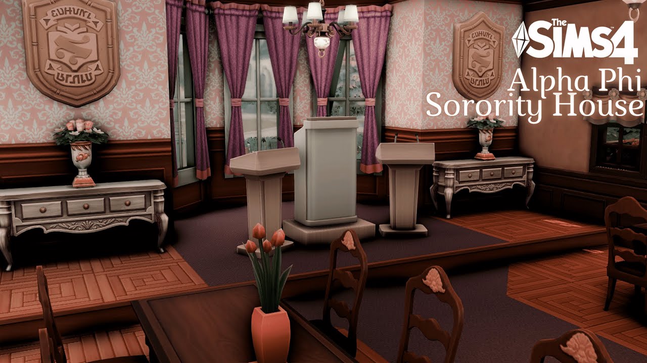 Alpha Phi Sorority House 🩷| Limited Packs | The Sims 4 | Speed Build | No CC