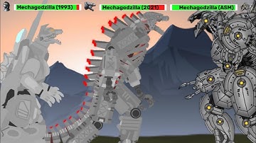 [DC2] Mechagodzilla 2021 vs Mechagodzilla 1993 vs Mechagodzilla ASM | ANIMATION with healthbars