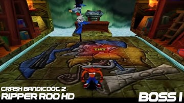 Crash Bandicoot 2 Ripper Roo Boss full episode in HD 1080p gameplay