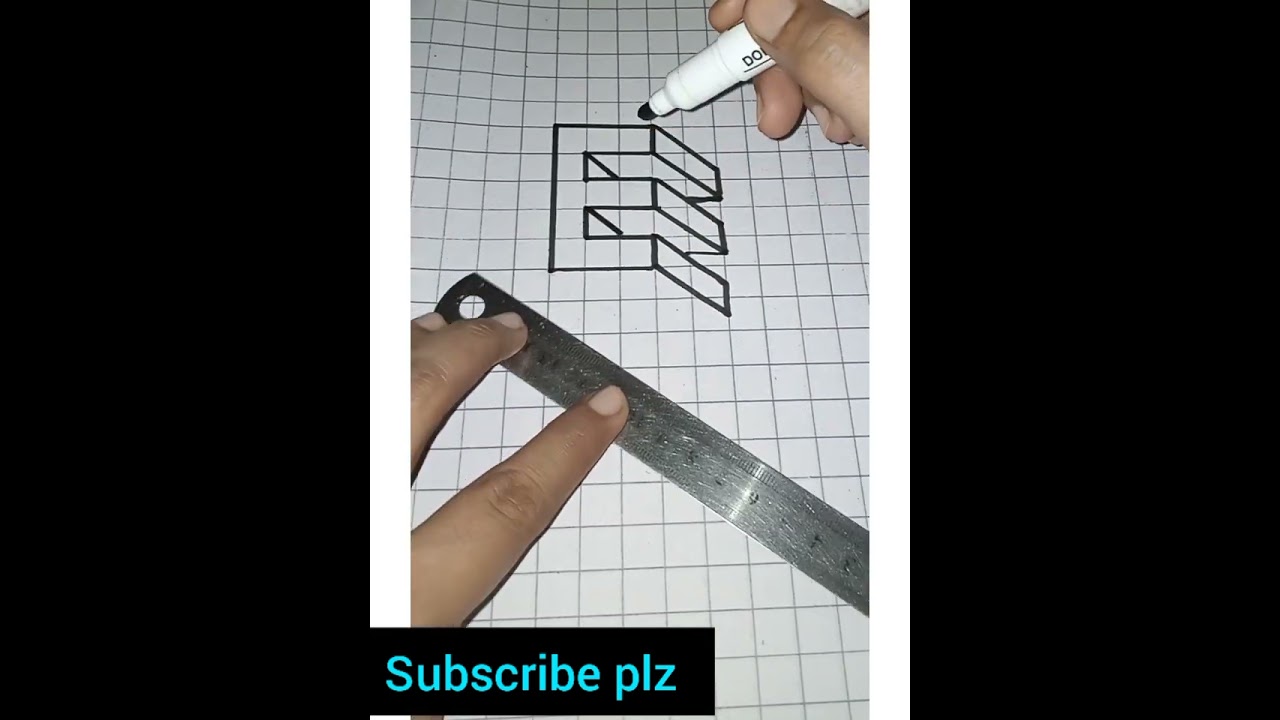 Creating an Amazing 3D Letter E: A Step-by-Step Drawing Tutorial"3D Drawing: Alphabet E. 