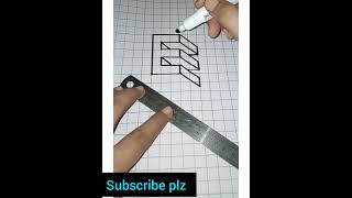 Creating an Amazing 3D Letter E: A Step-by-Step Drawing Tutorial"3D Drawing: Alphabet E. #shorts