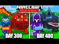 I Survived 400 Days TAMING DRAGONS in Minecraft!