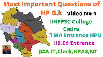HP G.K For all exams I Hpu Entrance I HPPSC I HPSSC I Most important Questions I Prof ParveenI share