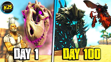 I Spent 100 Days in Ark Primal Fear, You won't Believe what Happened!😬