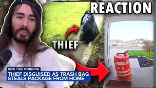 moistcr1tikal reacts to Thief Disguised as trash bag STEALING PARCELS