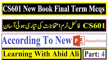 CS601 New Book Final Term Mcqs Part 4 | CS601 Final Term Preparation | Data Communication