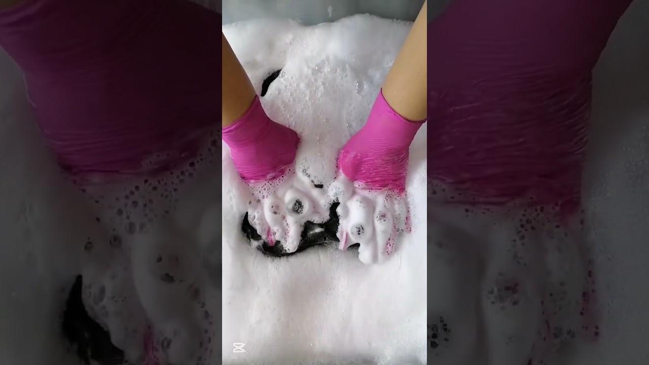 ASMR I A little saved laundry mix and added water 🧺🧽💦