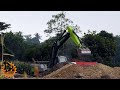 Many heavy equipment working on a tollroad